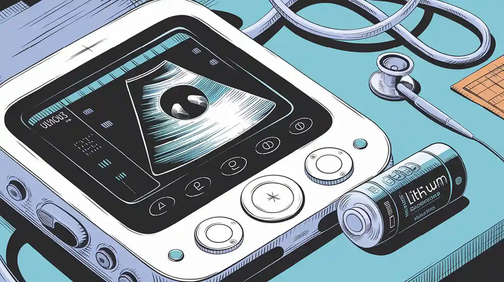 What are the specifications of lithium batteries in B ultrasound devices