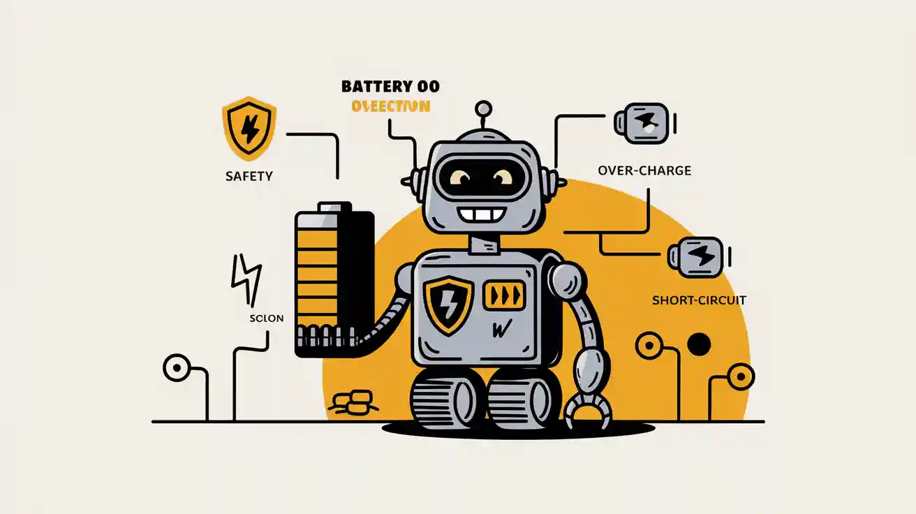 Battery Safety Design for Robots: Overcharge, Over-discharge, and Short-Circuit Protection