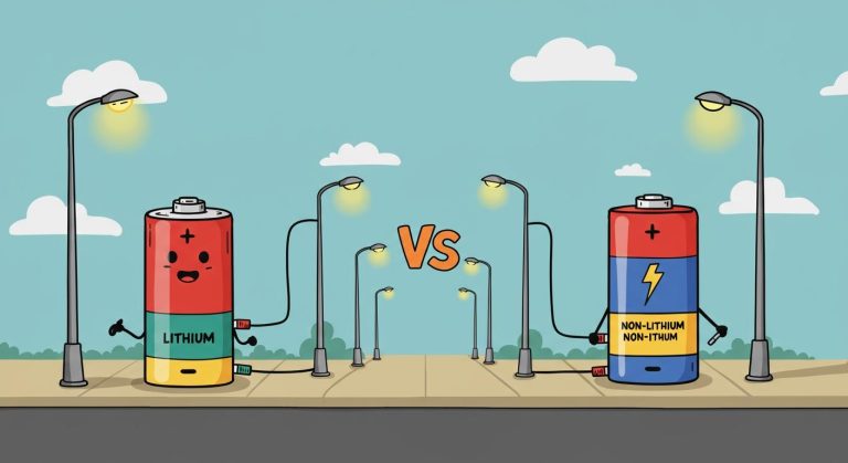 Performance Comparison of Lithium and Non-Lithium Batteries for Street Lamps