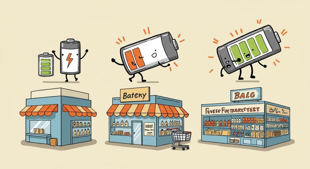 Comparing Battery Needs in Different Scales with a focus on Retail Stores