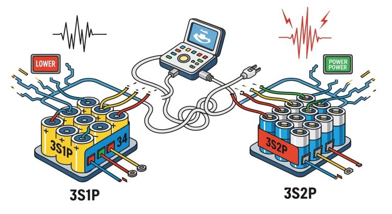 How 3S1P and 3S2P Battery Configurations Affect Ultrasound Device Performance