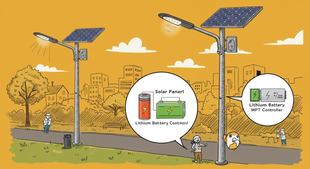 Solar Street Lights: Efficient Lithium Batteries and MPPT Technology