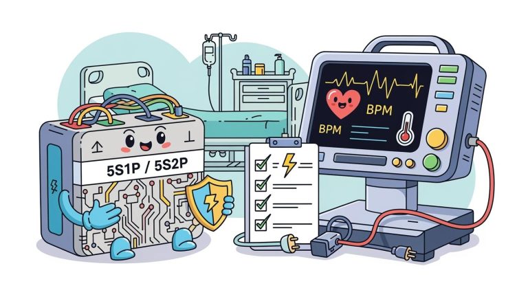 Design and Safety Requirements of 5S1P / 5S2P Lithium Battery Packs for ICU Monitors
