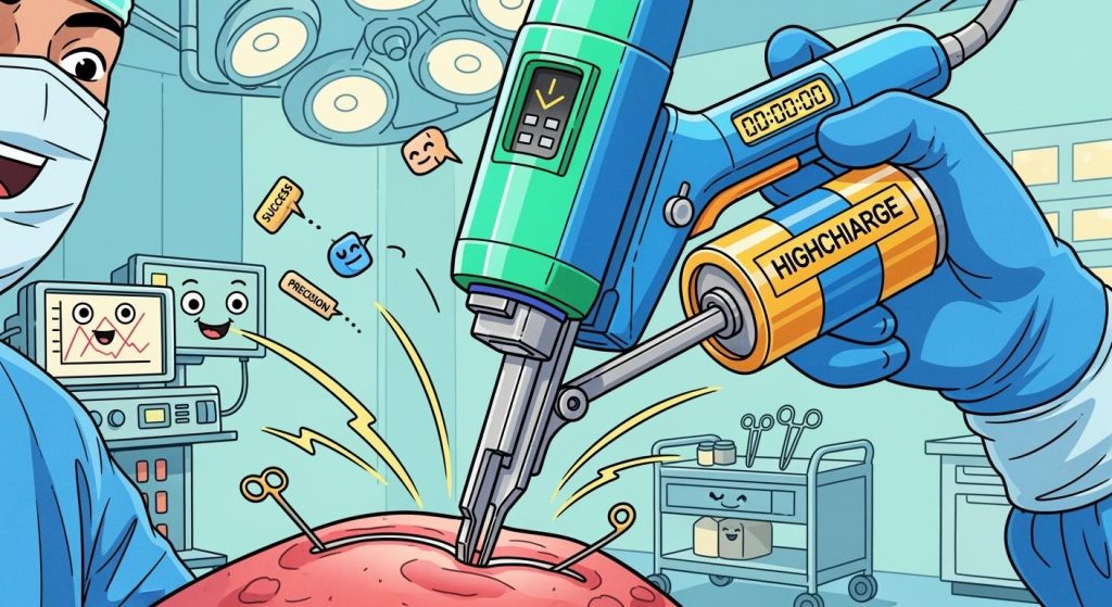 Zero Delay in Surgery and the role of a 3S1P High-Discharge Rate Pack in electric staplers