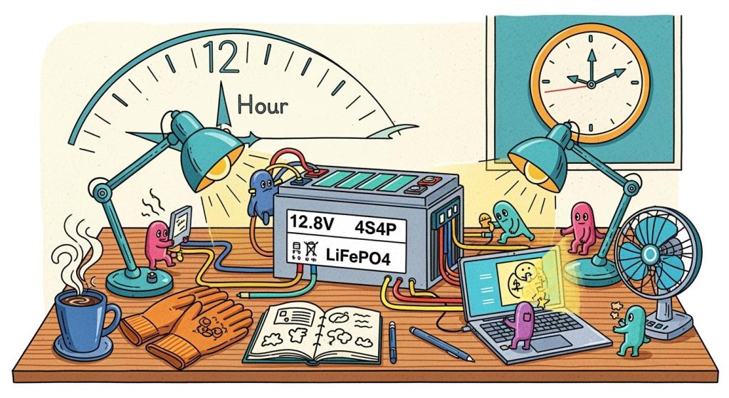 Powering a 12-Hour Shift with a 12.8V 4S4P LiFePO4 Pack