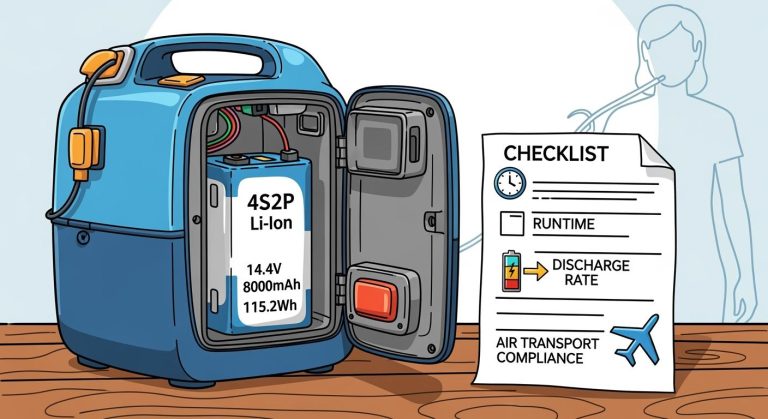 4S2P Lithium Battery Pack Design for Portable Oxygen Concentrators: Runtime, Discharge Rate, and Air Transport Compliance