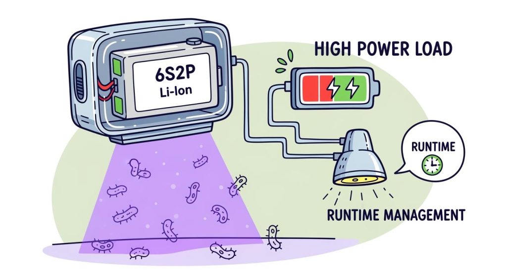 6S2P Lithium Battery Solution for Mobile UV Sterilization Equipment: High-Power Load and Runtime Management