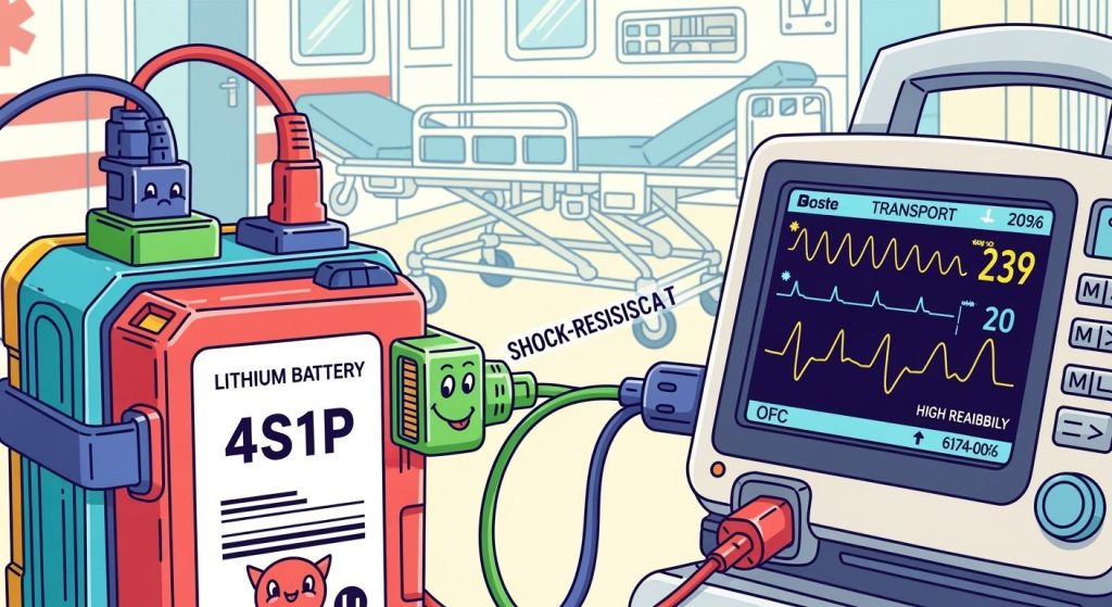 4S1P Medical Lithium Battery Pack for Transport Monitors: Shock Resistance and High-Reliability Connectivity