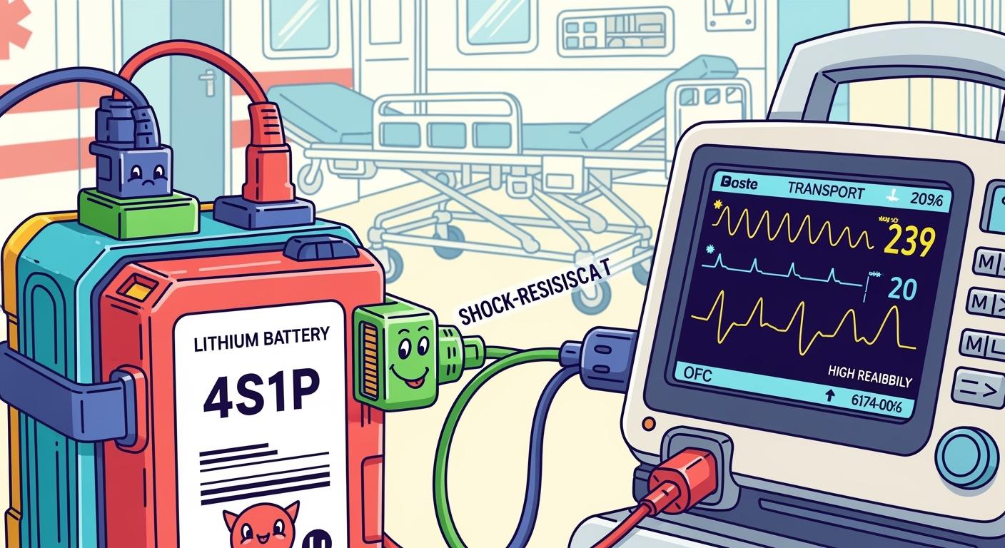 4S1P Medical Lithium Battery Pack for Transport Monitors: Shock Resistance and High-Reliability Connectivity