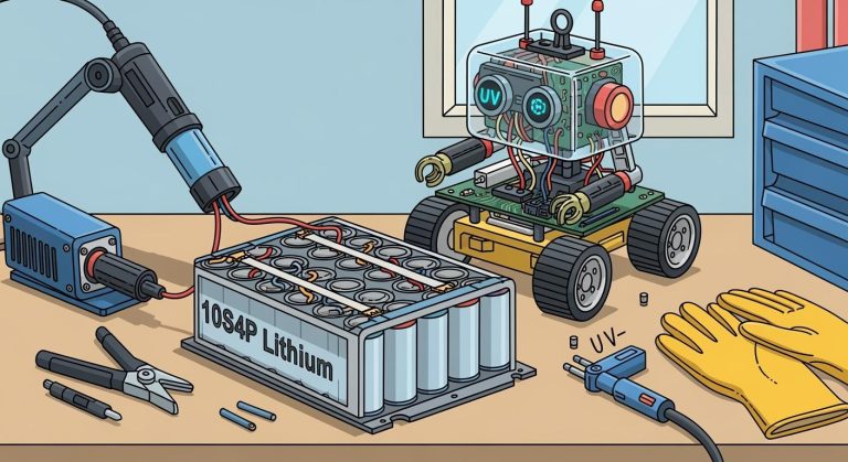 Building High-Power 10S4P Lithium Battery Packs for UV Robots
