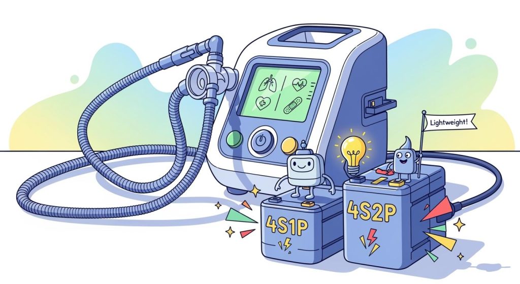 Lightweight Battery Solutions for Portable Ventilators: 4S1P vs. 4S2P