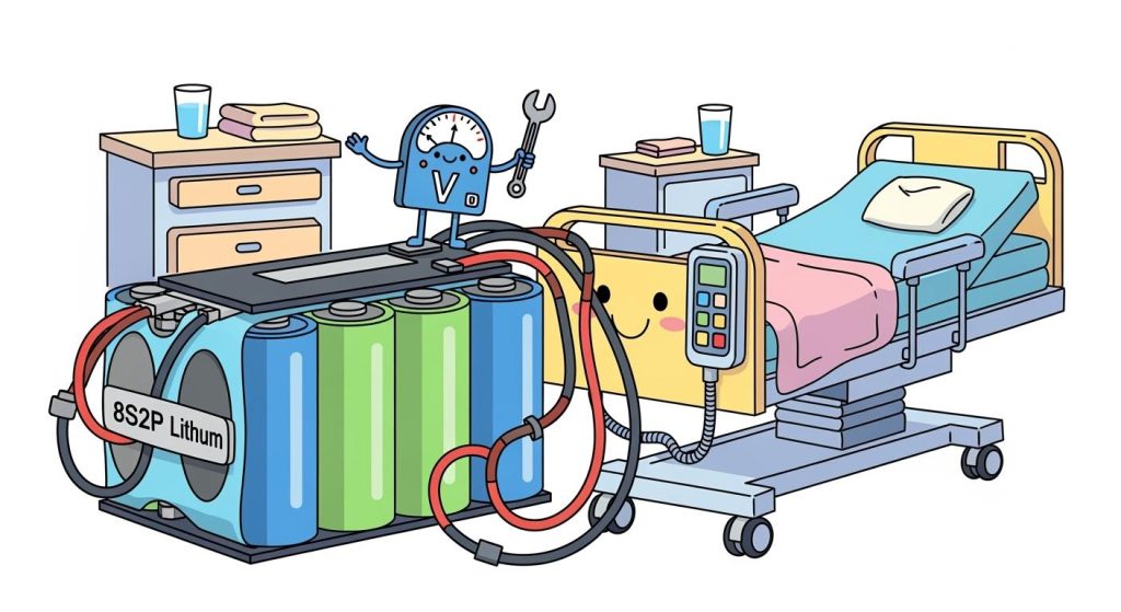Building an Efficient 8S2P Lithium Battery for Electric Nursing Beds