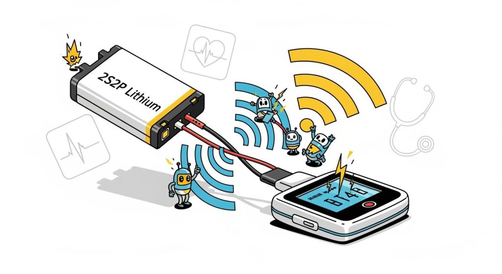 2S2P Lithium Battery Pack for Remote Patient Monitoring Terminals: Wireless Power Consumption Management