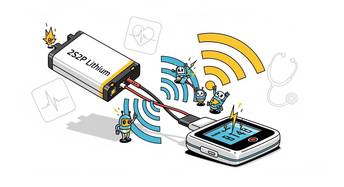 2S2P Lithium Battery Pack for Remote Patient Monitoring Terminals: Wireless Power Consumption Management