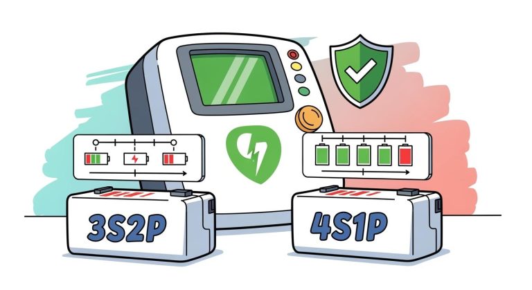 Battery Reliability for Public AEDs: 3S2P vs 4S1P Lifetime Comparison
