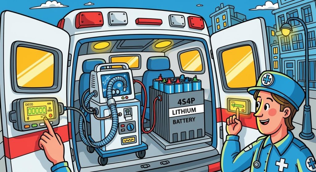 4S4P Lithium Battery Backup Solution for Ambulance Ventilation Equipment