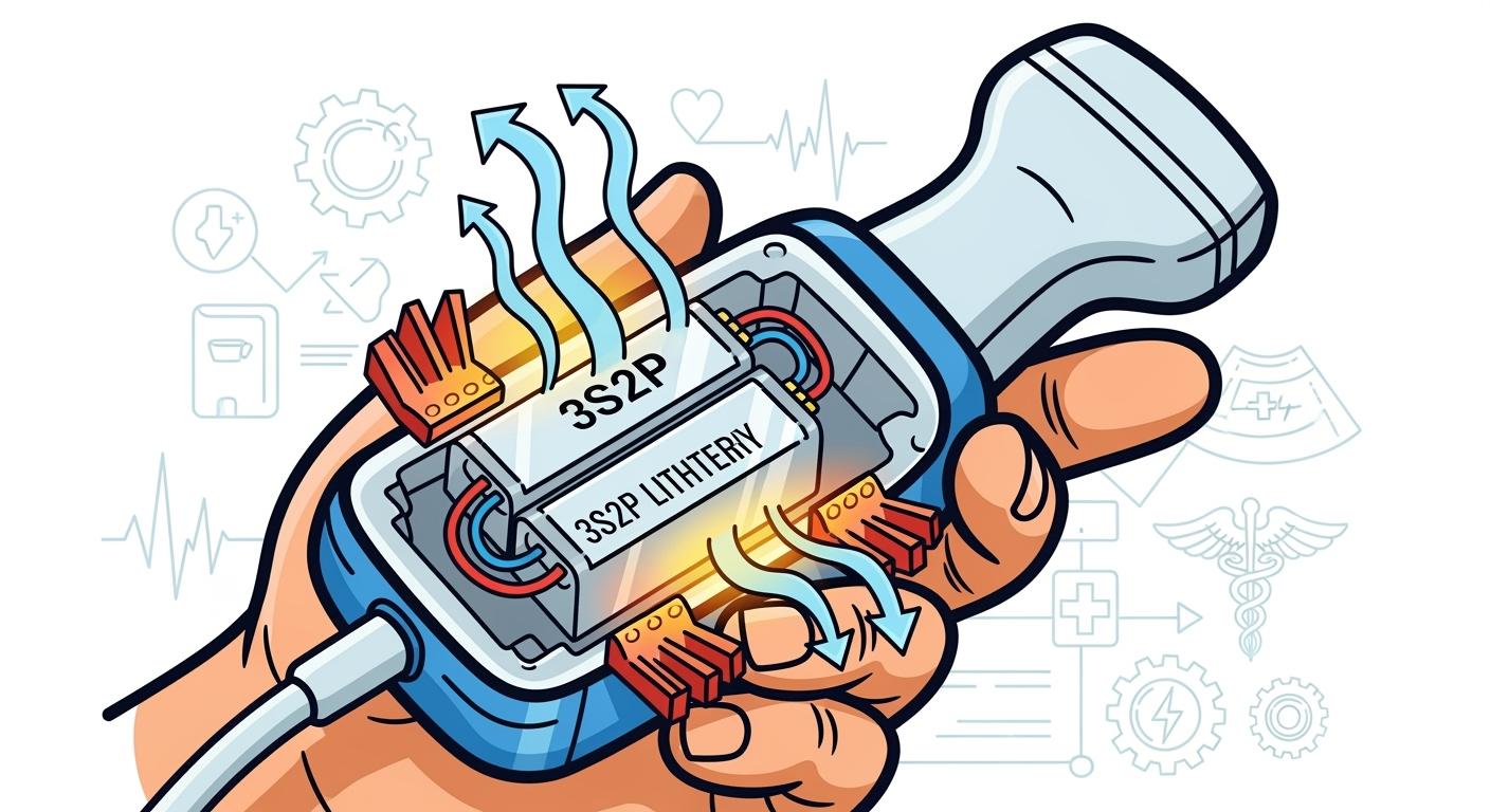 3S2P Lithium Battery Pack for Handheld Ultrasound Probes: Thermal Design in Compact Structures