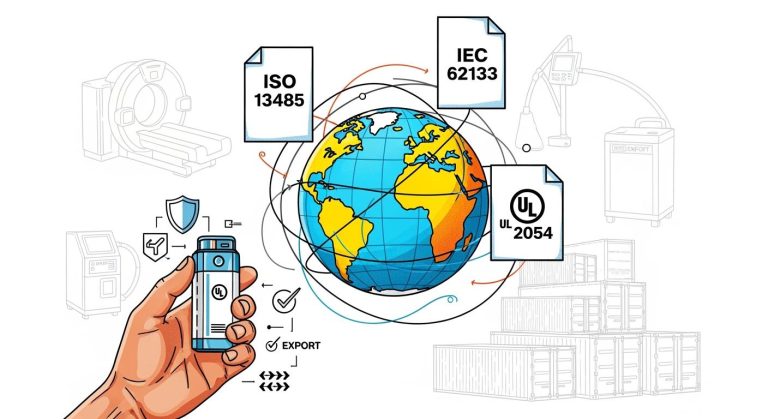 Global Compliance Guide: Navigating ISO 13485, IEC 62133, and UL 2054 for Medical Battery Export