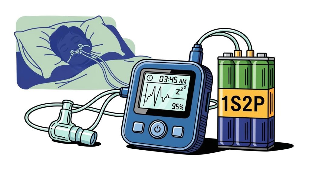 1S2P Lithium Battery Solution for Portable Sleep Apnea Monitoring Devices
