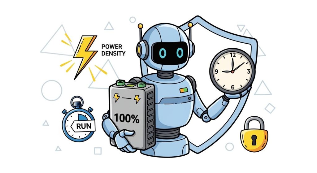 Battery Requirements for Service Robots: Power Density, Runtime, and Safety Trade-offs