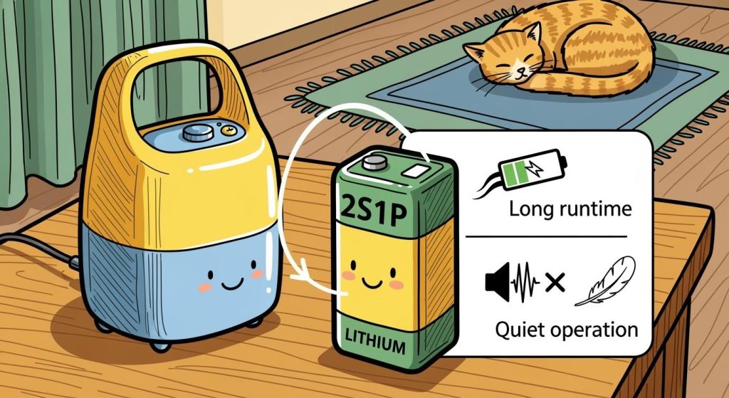 2S1P Lithium Battery Selection for Home Suction Devices: Low Noise and Long Runtime Design
