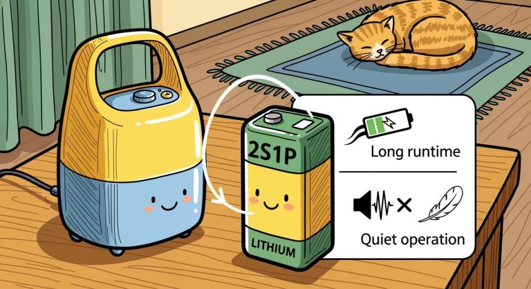 2S1P Lithium Battery Selection for Home Suction Devices: Low Noise and Long Runtime Design