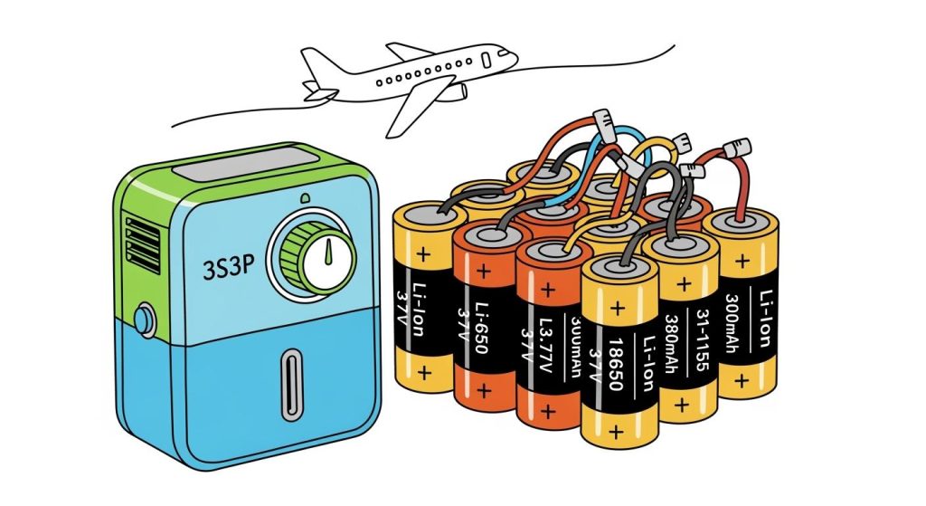 Airline-Approved Oxygen Concentrator Batteries: Optimizing 3S3P Weight and Capacity
