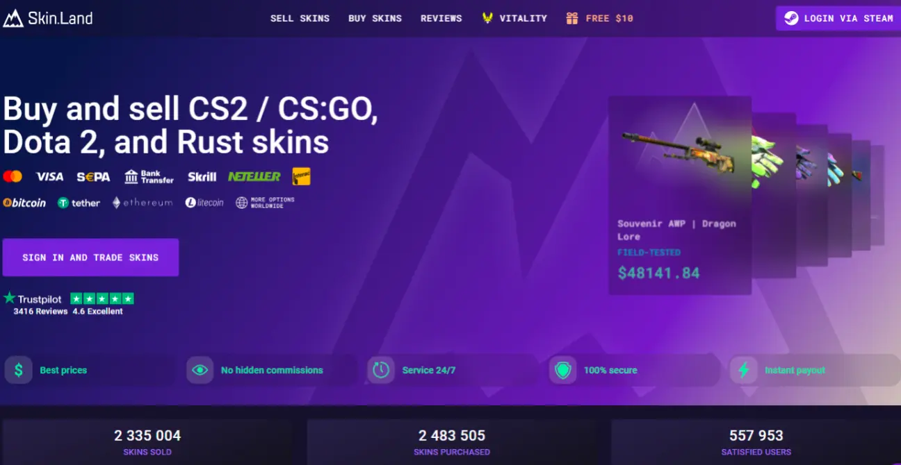 Why Skin.Land is the best site even for low spec and battery focused CS2 players