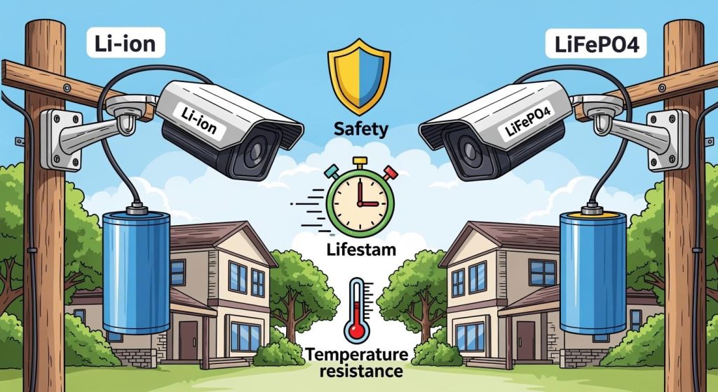 Li-ion vs LiFePO4 Batteries for Outdoor Surveillance Cameras