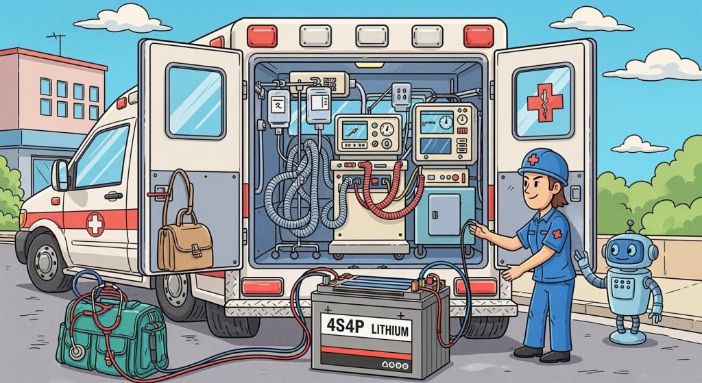 4S4P Lithium Battery Backup Solution for Ambulance Ventilation Equipment