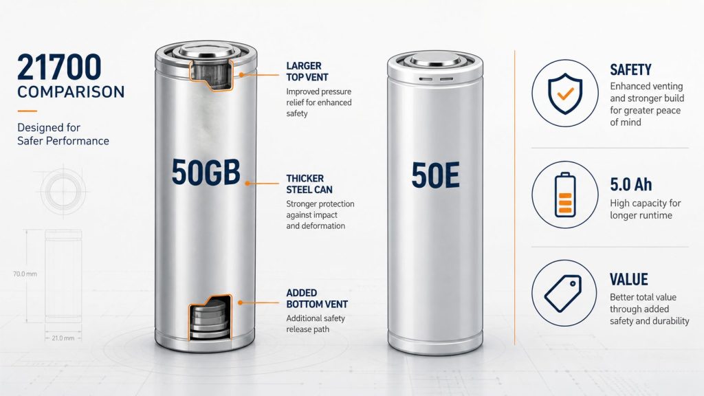 Samsung INR21700 50GB vs 50E