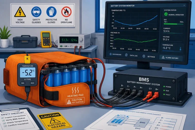 Low-Temperature Charging Protection for Lithium Battery Packs: Cutoff, Heating and BMS Control Strategies