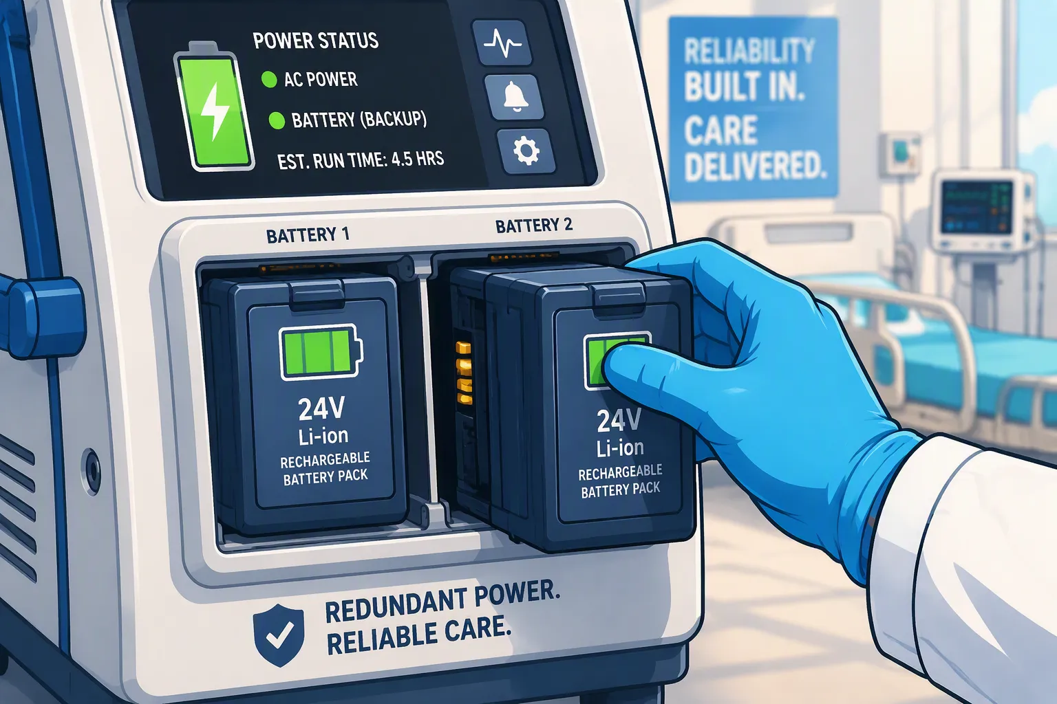 Redundant Battery Architecture for Life-Support Medical Devices: When One Pack Is Not Enough