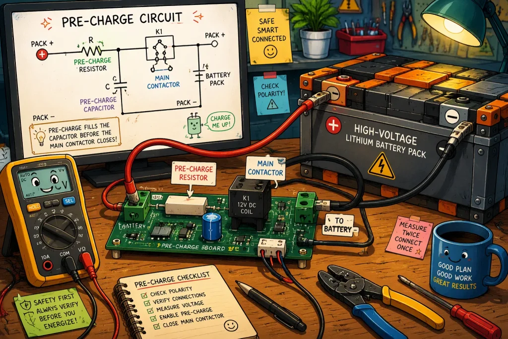 Pre-Charge Circuit Design for High-Voltage Lithium Battery Packs: Limiting Inrush Current and Protecting Connectors