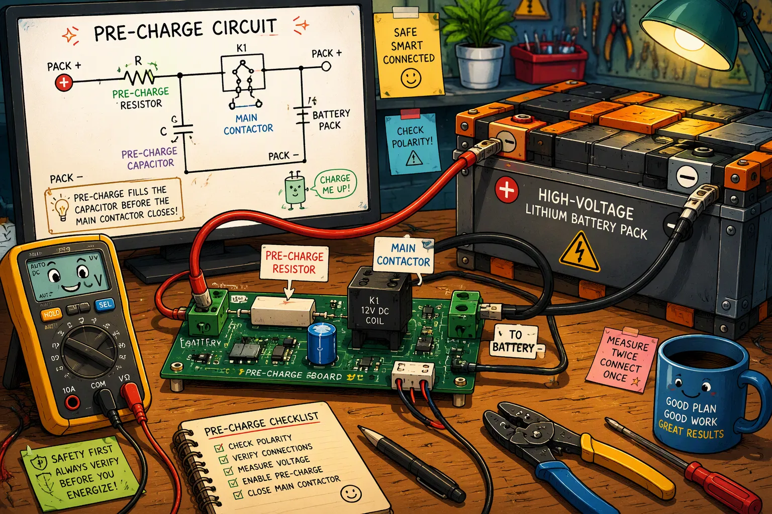 Pre-Charge Circuit Design for High-Voltage Lithium Battery Packs: Limiting Inrush Current and Protecting Connectors