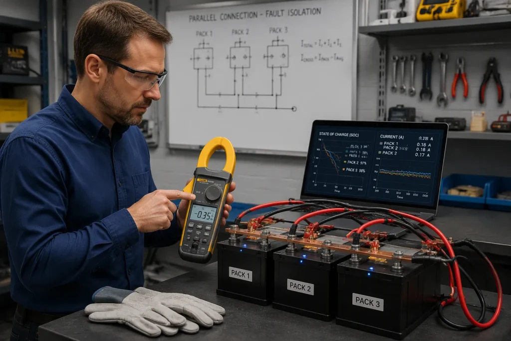 Parallel Battery Pack Integration: Managing Unequal SOC, Cross-Current and Fault Isolation