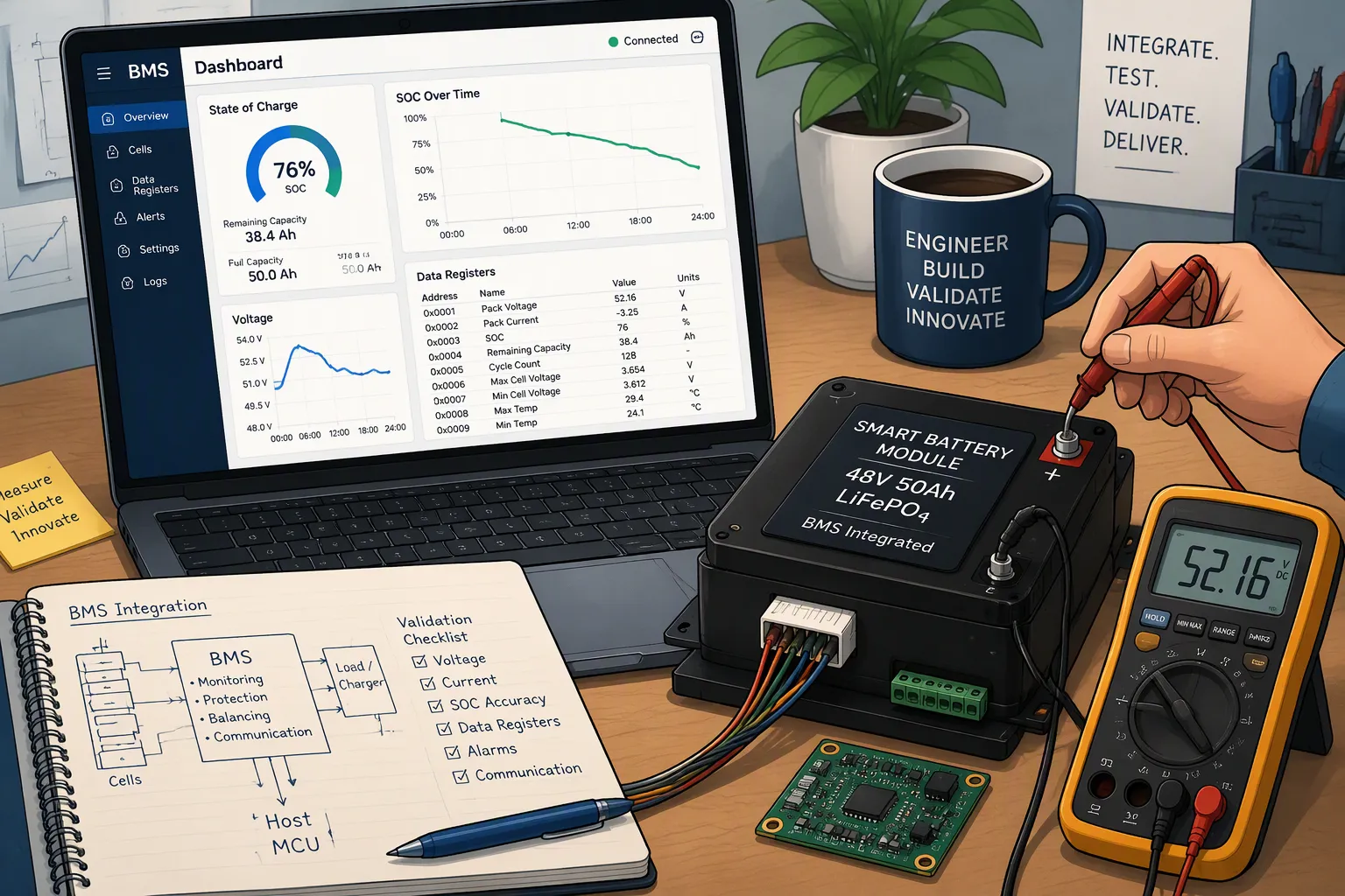 Smart Battery Integration Checklist: Data Registers, SOC Reporting and Host Validation