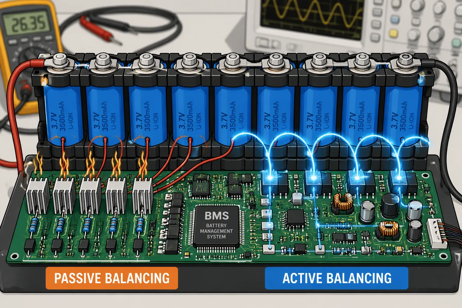 Passive vs Active Cell Balancing: How to Select the Right Strategy for Large Series Battery Packs