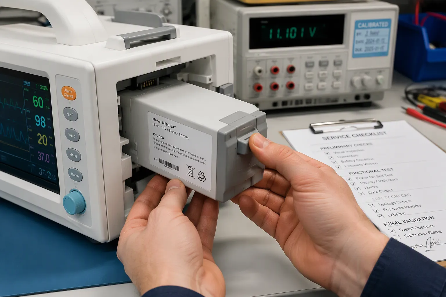 Replaceable Battery Packs for Portable Medical Devices: Mechanical Retention, User Errors and Service Validation