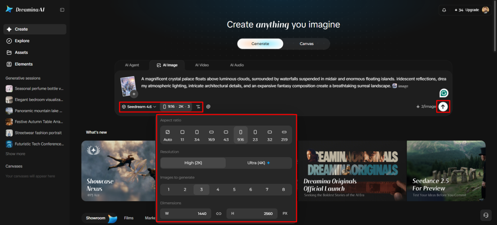Dreamina image creation workflow 2